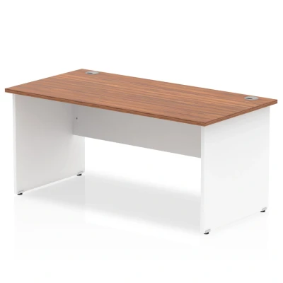 Image of Impulse Panel End 1800 Rectangle Desk Walnut Top White TT000019