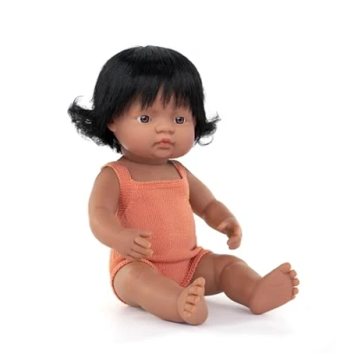 Image of Miniland Latin American doll, 38cm, handmade, scented. Inclusive dolls. Diversity. Colourful Edition.