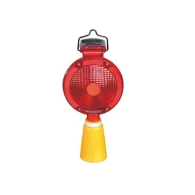 Image of Solar Powered Roadsafe Traffic Cone Red LED Barricade Light