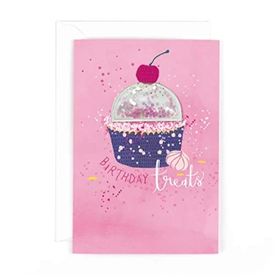 Image of Hotchpotch Glitter Ball Birthday Treats Cupcake Card