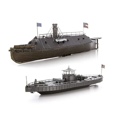 Image of Metal Earth Fascinations Premium Series Monitor &amp; Merrimack 3D Model Kit