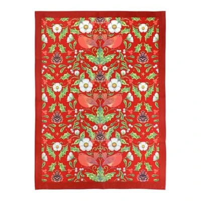 Image of The Leonardo Collection LP52813 Christmas Berry Thief Tea Towel