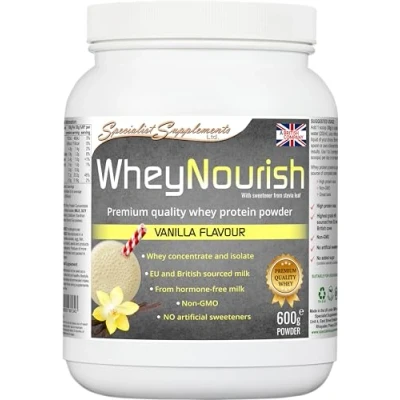 Image of Specialist Supplements WheyNourish Vanilla Flavour Whey Protein Powder 600g