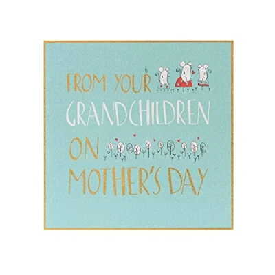 Image of UK Greetings Mother&#039;s Day Card from The Grandchildren Cute Mice Design