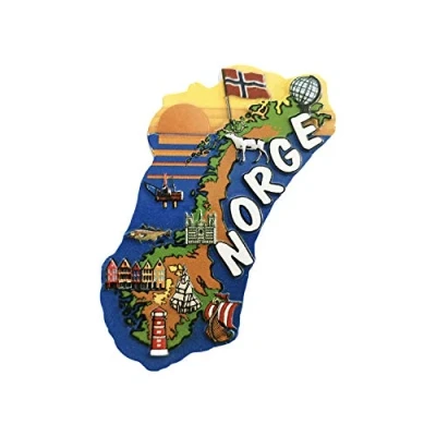 Image of Norway 3D Map Souvenir Fridge Magnet Gift,Handmade Home &amp; Kitchen Decoration Refrigerator Collection