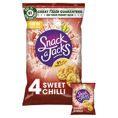 Image of Snack a Jacks Sweet Chilli Multipack Rice Cake Snacks, Pack of 8 (4 x 22 g )