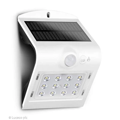 Image of Luceco Solar Guardian Pir Wall Light White Ip65 1.5W 220Lm 4000K