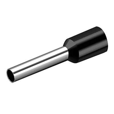 Image of Heschen Cord End Terminal, E2512, AWG14 / 2.5mm², Wire Copper Crimp Connector, Vinyl Insulated, Black, Pack of 1000
