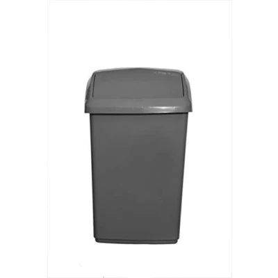 Image of + Bottle Insulator WHITEFURZE Kitchen Large 30 Litre Plastic Swing TOP BIN UK Made for Bedroom Office (Silver/Grey)