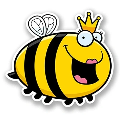 Image of 2 x 10cm/100mm Queen Honey Bee Vinyl SELF Adhesive Sticker Decal Laptop Travel Luggage Car Bike Sign Fun #5899