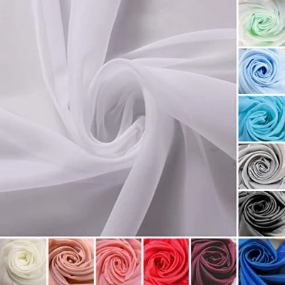 Image of Megachest Wedding Voile Fabric 58 Inches Wide DIY Material (Snow White, 5 Meters Long)