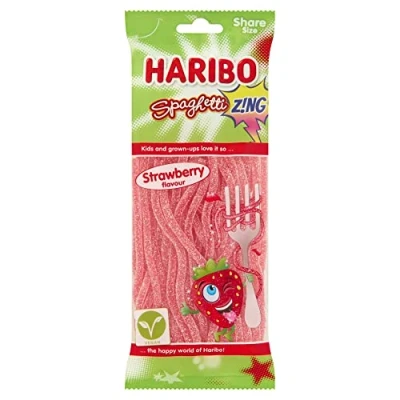 Image of Strawberry Spaghetti Zing 140g Sweets Sharing Bag