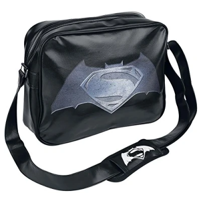 Image of Batman v Superman Steel Print Logo Messenger bag black