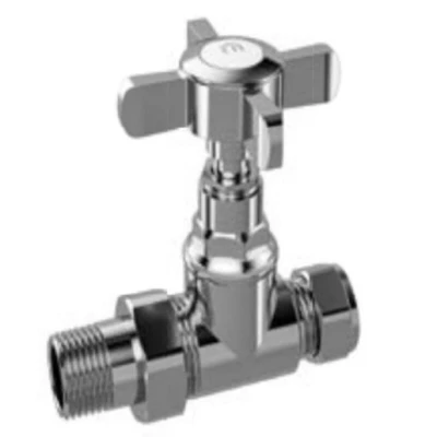 Image of Myson Decorative 15mm Lockshield Or Wheelhead Straight Polished Chrome Traditional