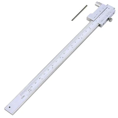 Image of Caliper, 0 200mm Parallel Crossed Caliper Vernier Micrometer Gauge Stainless Steel Marking Metric and Inch Measuring Tool