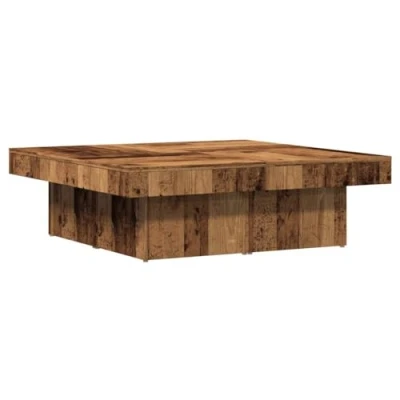 Image of vidaXL rectangular coffee table engineered wood old brown ample storage, easy maintenance, modern style for living room/hall/lounge