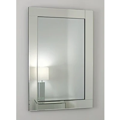 Image of Blenheim Rectangle Silver Glass Framed Bevelled Wall Mirror (36&quot;x24&quot;)