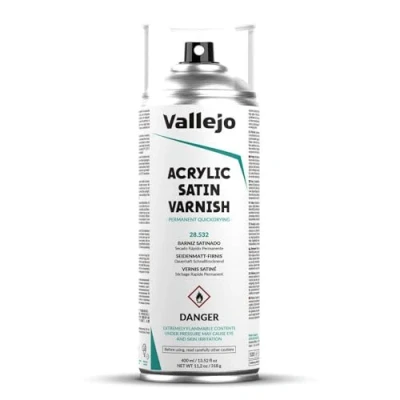 Image of Vallejo Satin Acrylic Spray Varnish, 400ml (Household Varnish)