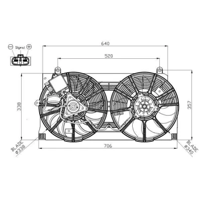 Image of 214813NF0A, 214815SA0A, 214863NA0A, 21486JK60B, 214934GA0A Cooling Fan NRF 47940 12V with holding frame