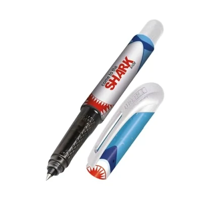 Image of Online ergonomic rollerball pen Shark for school &amp; college │ grip part left and right handed standard ink cartridges, refillable pens beginners, pupils, students