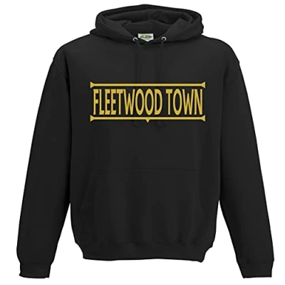 Image of Amelia Gould Apparel Fleetwood Town Legends Gift Premium Mens Hoodie Large Gold/Black