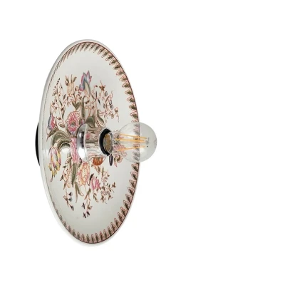 Image of Lucande wall light Faelira, pink/white, ceramic