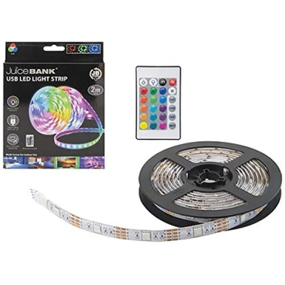 Image of Self Adhesive Colorful Remote Controlled LED Strip Light 2m (1 Count) Stunning Ambience For Indoor Spaces