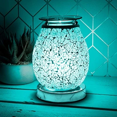 Image of lesser and pavey LP45320 Bulb Shaped Desire Aroma Lamp Teal Mosaic Design 1 Pc