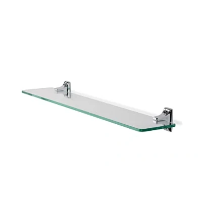 Image of Croydex QM731441 Sutton Wall Mounted Glass Shelf with Zinc Alloy Construction, Chrome, Silver