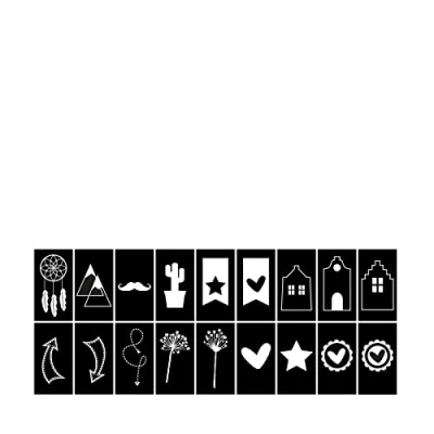 Image of Vaessen Creative 18 Piece Monochrome Light Box Symbols, Black