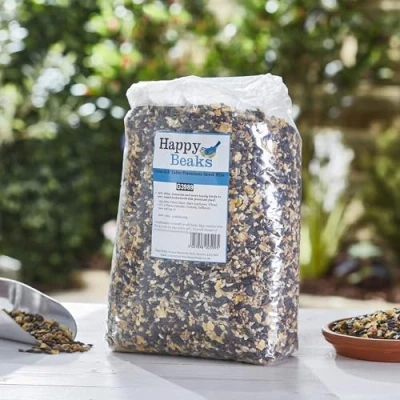 Image of Happy Beaks Bird Ground &amp; Table Premium Seed Food Mix (12.75kg) High Energy Feed for Wild Garden Birds