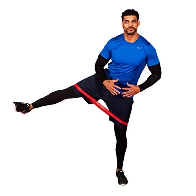 Image of Fitness Health Resistance Bands Mini Exercise Loop Suitable for Glute Leg Band Workout Equipment Pilates Thighs Stretch Yellow, Red