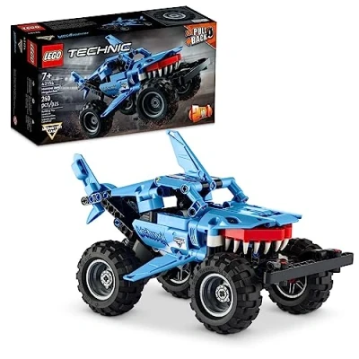 Image of LEGO Technic Monster Jam Megalodon 42134 Model Building Kit; A 2 in 1 Build for Kids Who Love Truck Toys; Will Racing This Cool Shark Vehicle; Ages 7+ (260 Pieces)