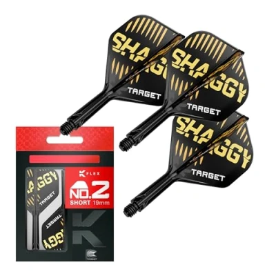 Image of TARGET Darts Scott Williams K Flex Flights and Shaft System, No.2 Pack of 3 Kflex All In One Flights, Player Edition Accessories Dart Stem Short (19mm)