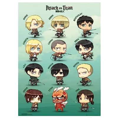 Image of GB eye Attack On Titan Chibi Characters 61 x 91.5cm Maxi Poster