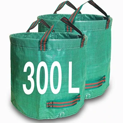 Image of Singwow Garden waste Bags 300L x 2 Heavy Duty Bags, Reusable Sacks with Handles, Ideal for Collecting Waste, Plant grass and Leaves (300L)