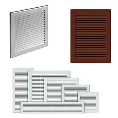 Image of 200 x mm White Air Vent Grille Covers with Fly Screen/Anti Insect Mesh and Screw Caps