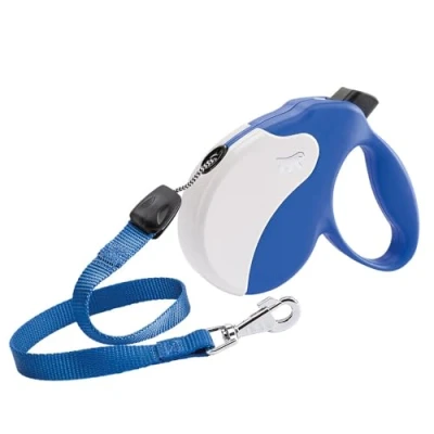 Image of Ferplast Retractable Dog Lead Extendible Leash AMIGO CORD L, Folding cord, 5 m, max 50 kg, Blue