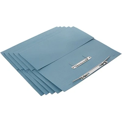 Image of Exacompta Guildhall Pocket Spiral File, 315 gsm, Foolscap, Left Hand Blue, Pack of 5