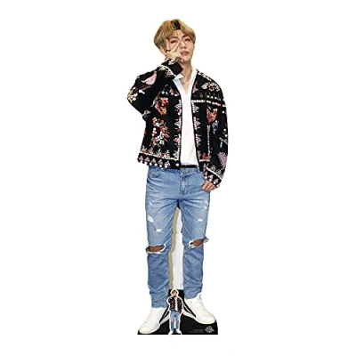 Image of STAR CUTOUTS CS746 V Lifesize Cardboard Free Desktop Cutout of Kim Taehyung (V) Bangtan Boys Standee, Solid, Multicolour