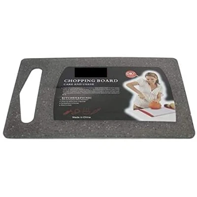 Image of Poundsaver Thick Plastic Chopping Board, Black Cutting Juice Grooves, Non Porous, Easy Grip Handle, Slip Food Preparation Best for Chef, Kitchen and Professional Use (37x25)