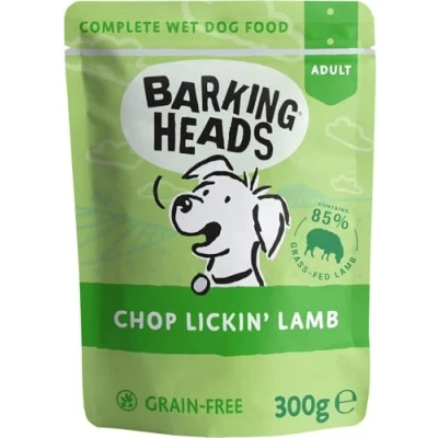 Image of Barking Heads Wet Dog Food Chop Lickin&#039; Lamb No Artificial Flavours Grain Free Recipe (10 x 300 g)