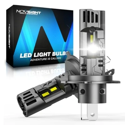 Image of NOVSIGHT H4 LED Headlight Bulbs 36000LM 100W Headlght Bulb 6500K Cool White Light,1:1 Mini Size Plug and Play Conversion Kit,IP68 Waterproof, Pack of 2