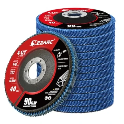 Image of EZARC Flap Discs 40 Grit, 115mm High Density Jumbo Zirconia Sanding Disc Type 27 for Sanding, Angle Grinder, Rust Removal, Finishing, Grinding, Deburring (12 Pack)