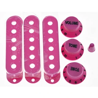 Image of Dopro ST Strat Pickup Covers Knobs and 15 Way Switch Tip Cap Purple