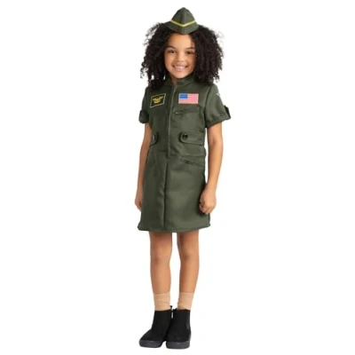 Image of Dress Up America Fighter Pilot Costume for Girls Air Force Top Gun Suit