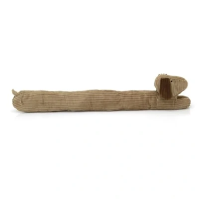 Image of Brown Dog Draught Excluder Ribbed Corduroy Fabric Draft Animal Door for Doors Cushion 85cm
