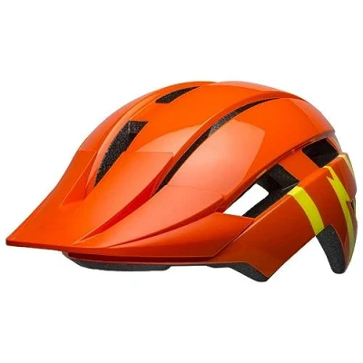 Image of Bell Sidetrack II Child Helmet 2021: Strike Gloss Orange/Yellow Unisize 47 54cm