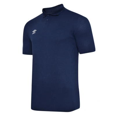 Image of Umbro Boys Essential Polo Shirt (Dark Navy/White) Navy/Blue Size 7 8Y