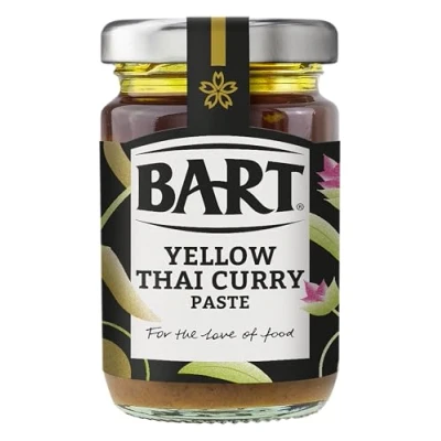 Image of BART Yellow Thai Curry Paste Jar Pack of 6 x 90g Sweet &amp; Mild Ideal for Prawns or Vegetables in Heat